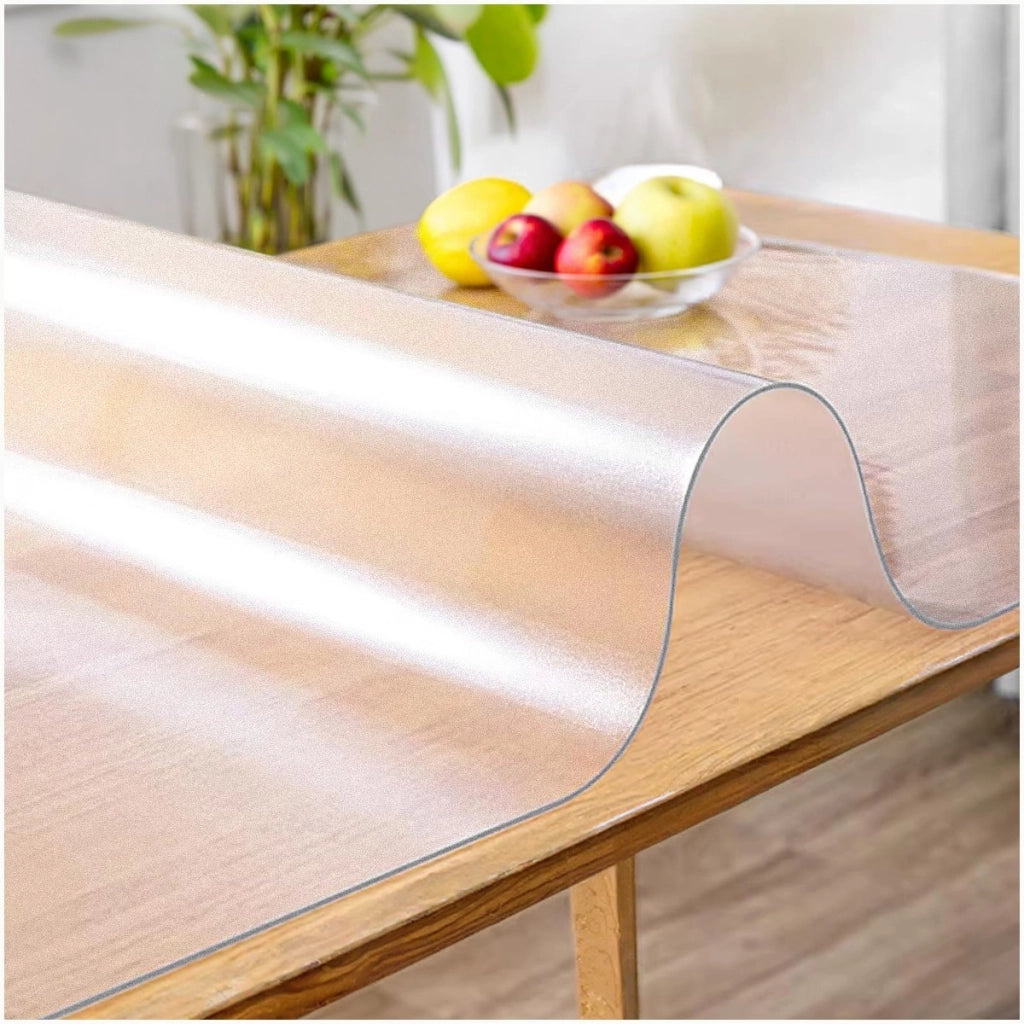 Tovaglia Trasparente Satinata Pellicola Pvc Opaca Copritavolo Antimacchia Spessa 100x100 Cm Chiara