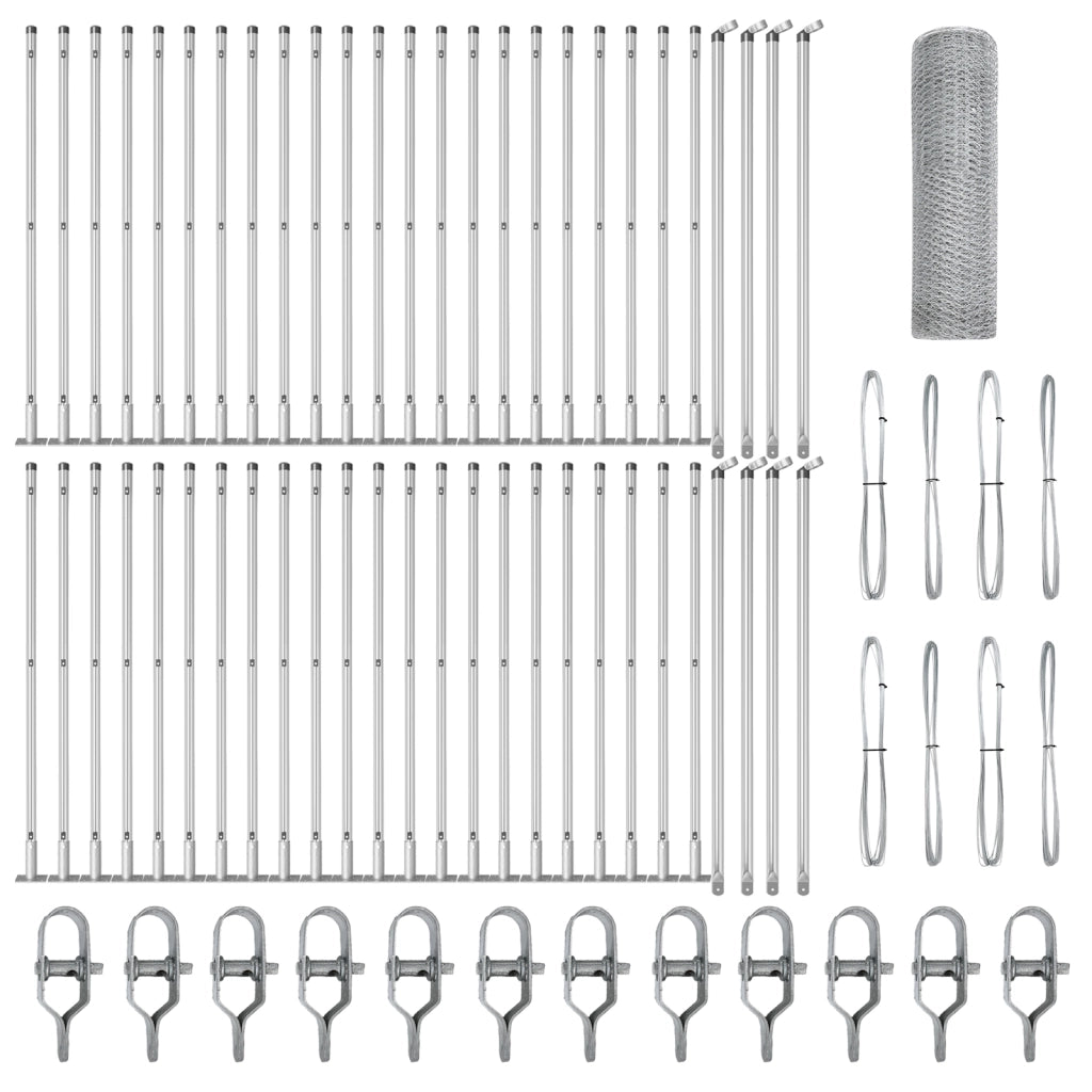 Recinzione Esagonale 0.6x100 m Acciaio Zincato