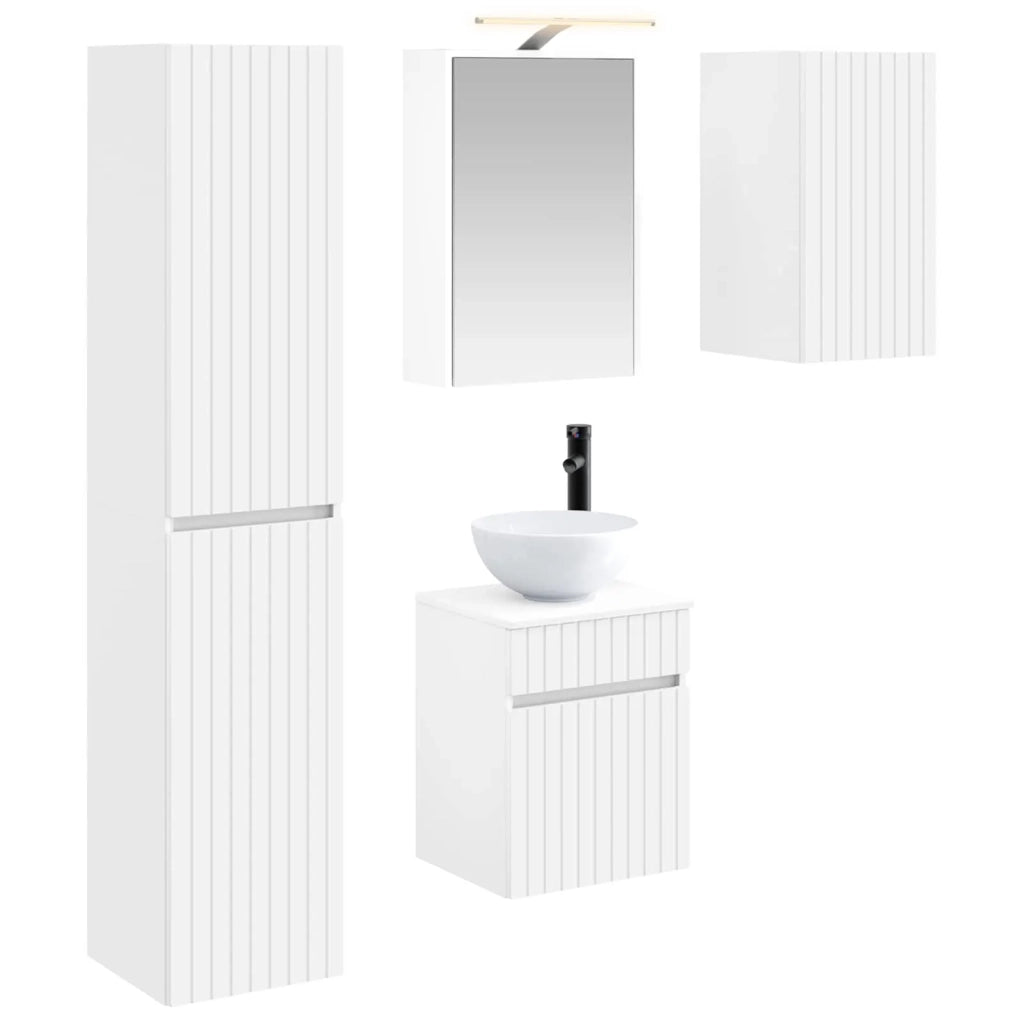 Set di Armadi da Bagno 5 pcs Bianco 43 x 16 x 62,5 cm 3407343