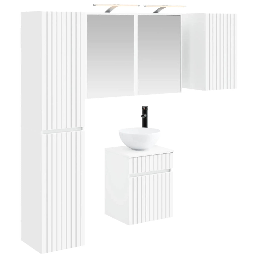 Set di Armadi da Bagno 5 pcs Bianco 43 x 16 x 62,5 cm 3407343