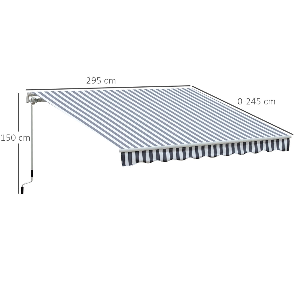Tendone da balcone a bracci articolati ¨C zephmum ¨C grigio bianco 295x245 cm