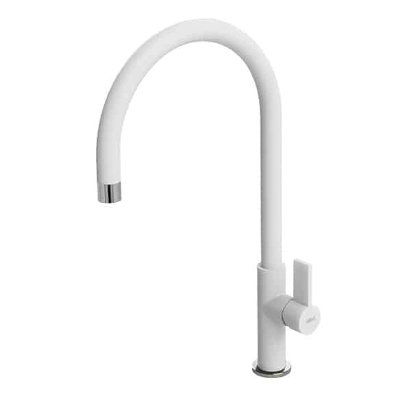 Rubinetto Miscelatore Cucina Elleci Volta Keratek Plus Bianco Assoluto MKKVTA96