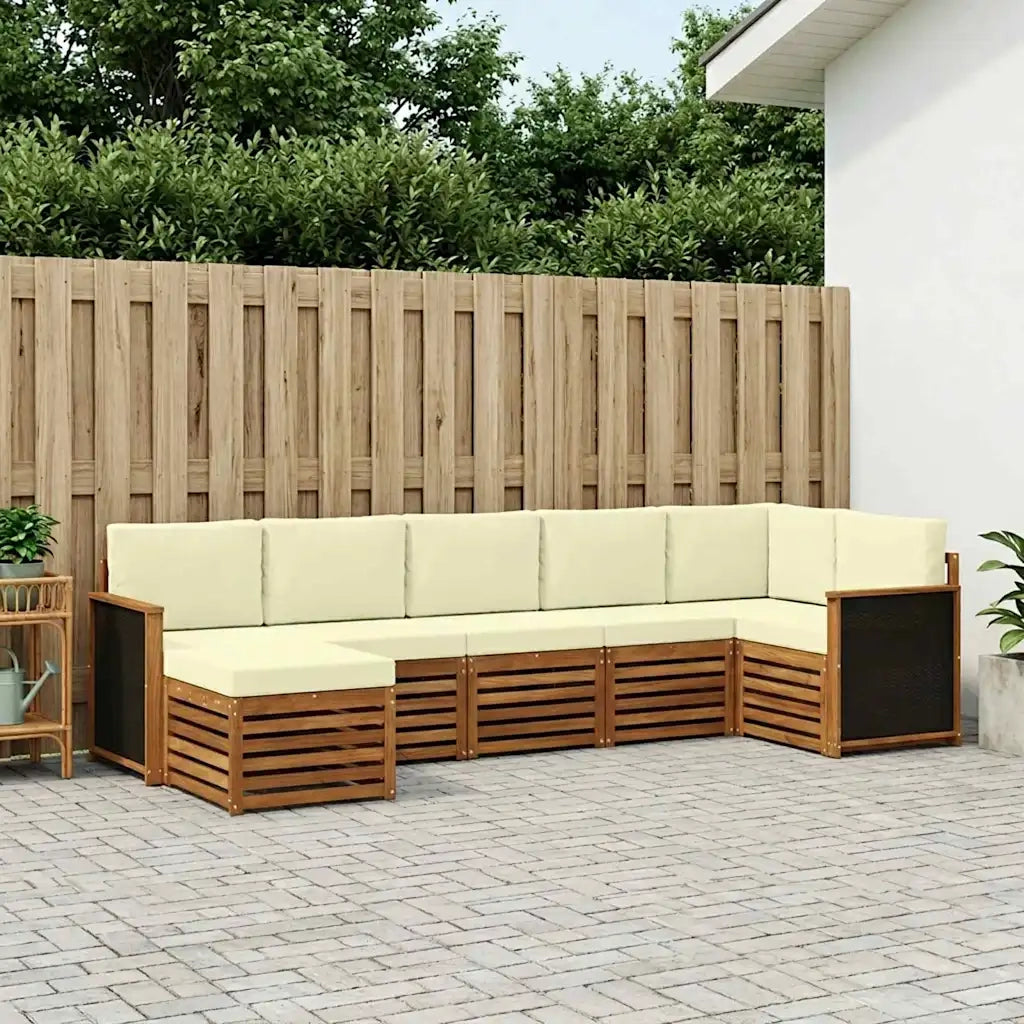 Set divano sezionale con cuscino 6 pcs Naturale e Crema