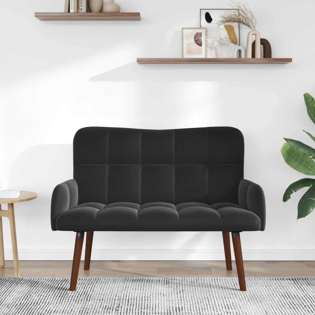 Divano | Divano da soggiorno | Sofa a Due Posti Nero 115 x 61 x 87 cm Velluto