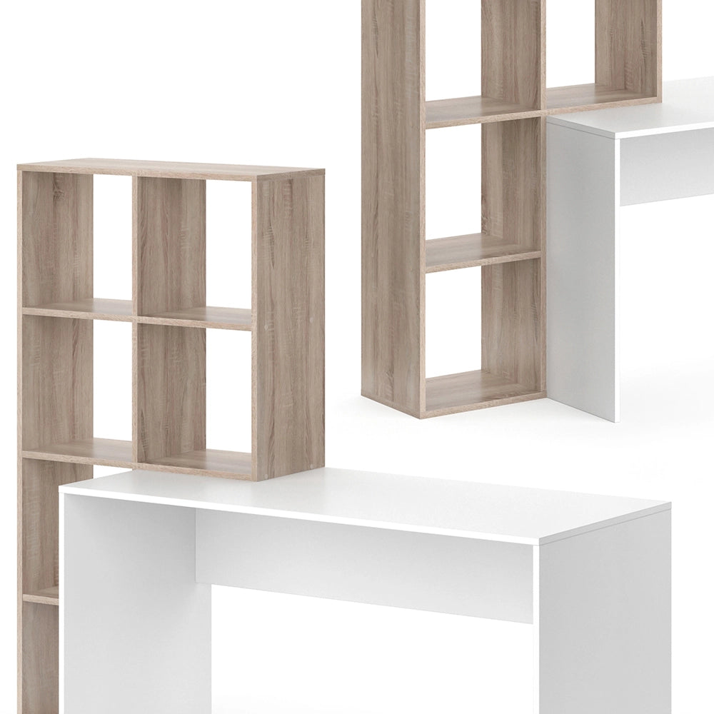 Vicco Scrivania con ripiani Bianco/Sonoma 166.8 x 59 cm