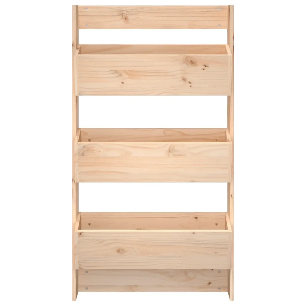 Fioriera a Muro 3 Ripiani 60x18,5x110cm Legno Massello di Pino 825114