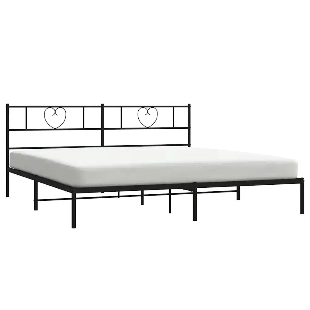 Giroletto con Testiera-Struttura Letto con testiera in Metallo Nero 183x213 cm 501191