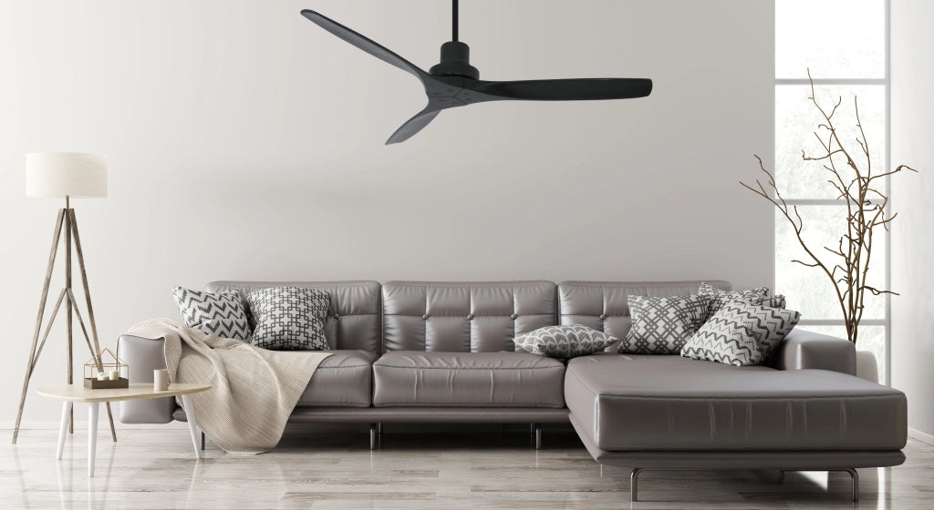 Ventilatore da soffitto KAUAI nero noce 132 cm legno naturale con telecomando
