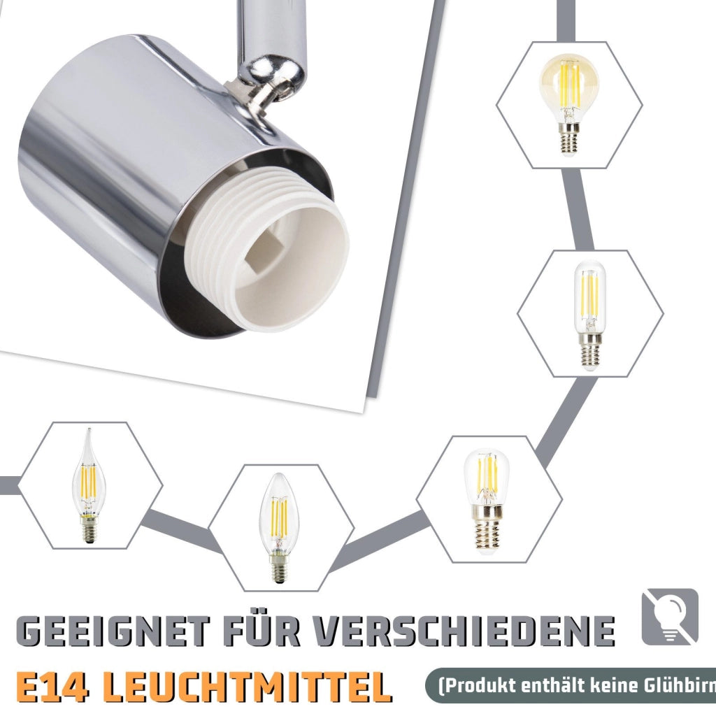 ZMH Faretto da soffitto a 3 luci Lampada da soffitto in vetro bianco vintage E14 per soggiorno
