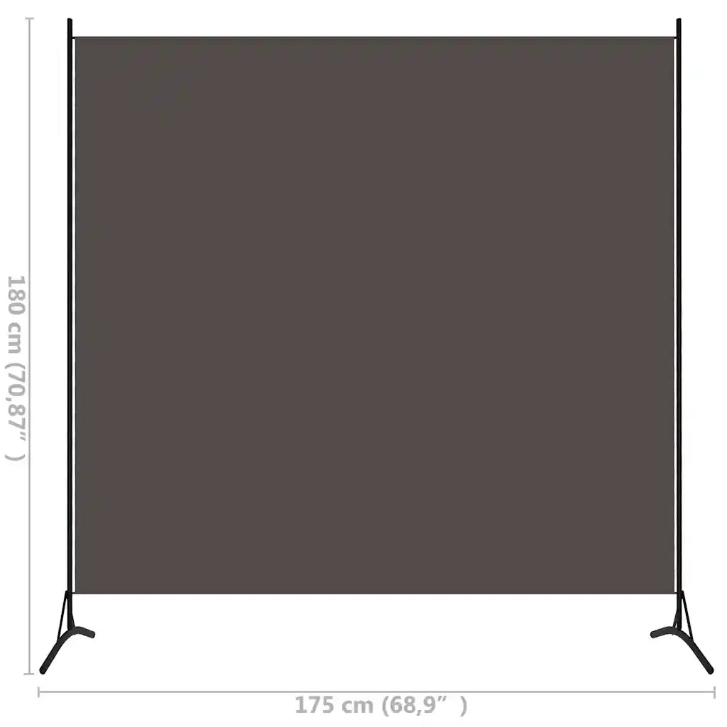 Paravento Antracite 175x180 cm in Tessuto 320737