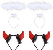 Accessori per Halloween per feste e cosplay con fasce per angeli e demoni.