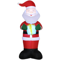 Babbo Natale Gonfiabile 77x68x184 cm con Regalo e 3 Luci LED