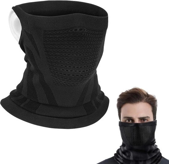 Sjal multifunzionale per uomini e donne - maschera da vento respirabile - casco da motocicletta impermeabile al vento - calotta da sci per il collo nera Uno.
