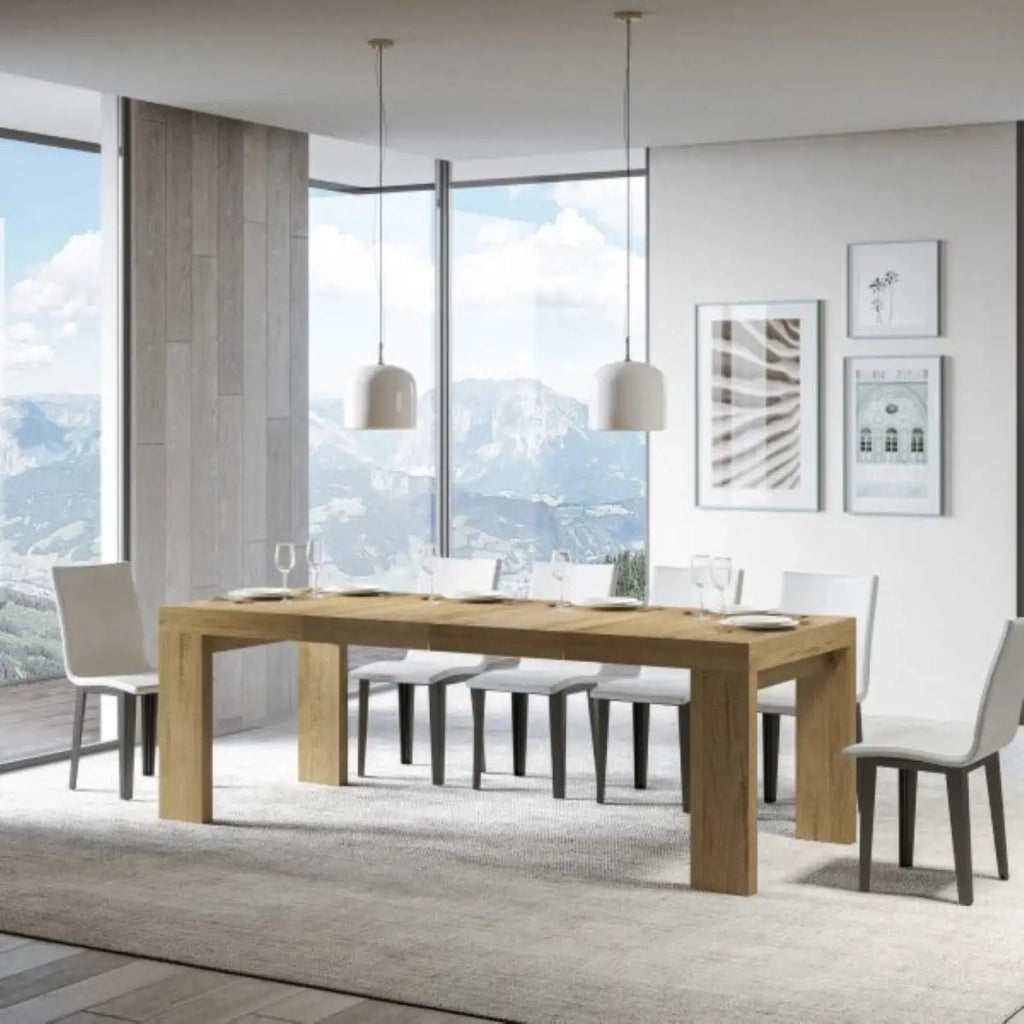 Tavolo allungabile 130/390x90 cm Roxell Premium colore quercia natura
