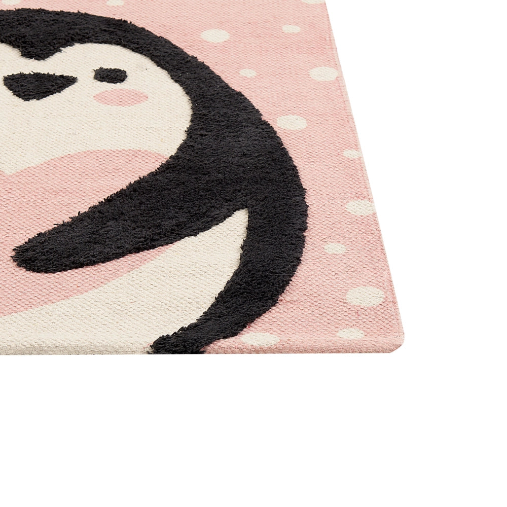 Tappeto per bambini con motivo pinguino rosa 80 x 150 cm cameretta motivo divertente