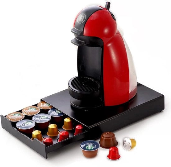 Tassa per Capsule Nespresso Dolce Gusto Tchibo Lavazza - 20 capsule - anti-slip - caricabatterie - nero - contenitore per capsule