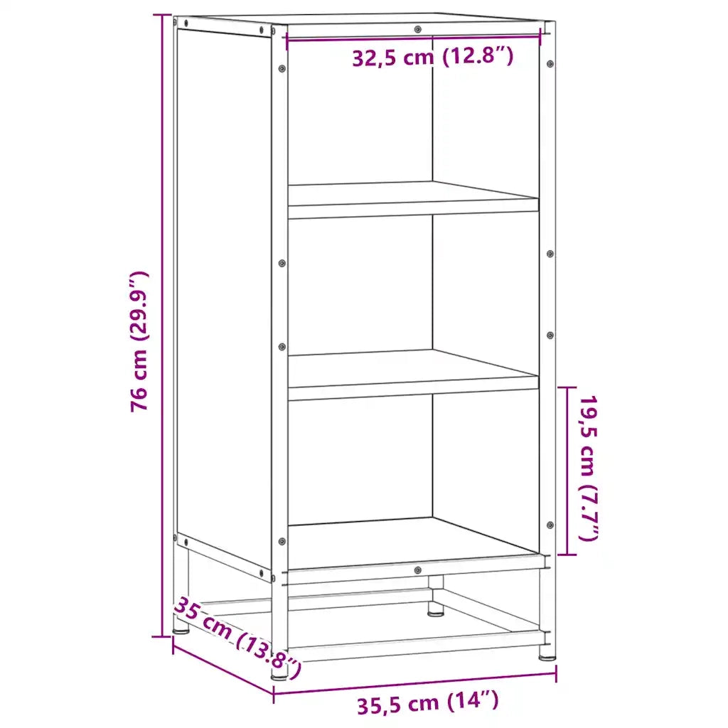 Credenza Rovere Fumo 35,5x35x76 cm in Truciolato