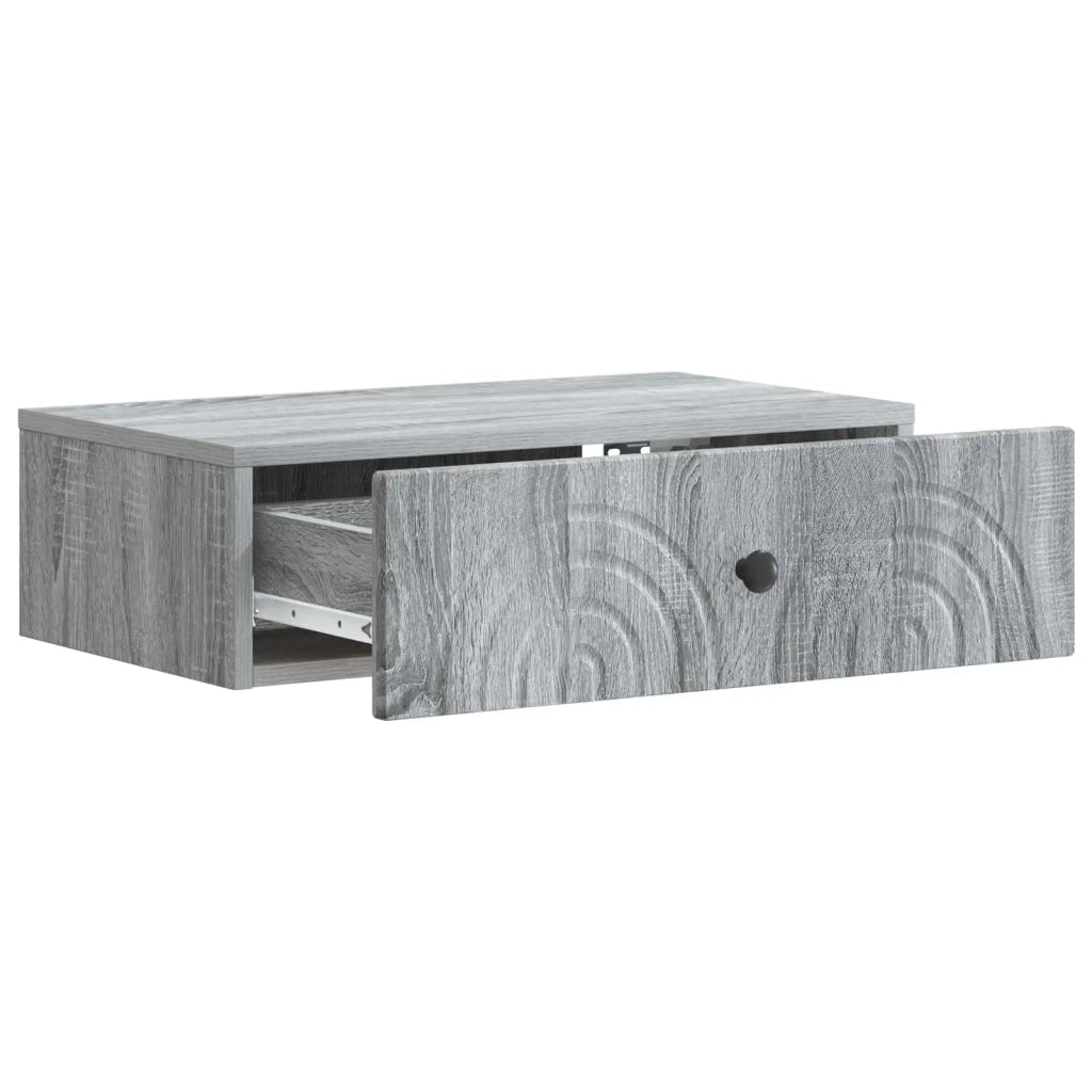 Tavolino da Parete Laterale Grigio Sonoma 59 x 34,5 x 17 cm