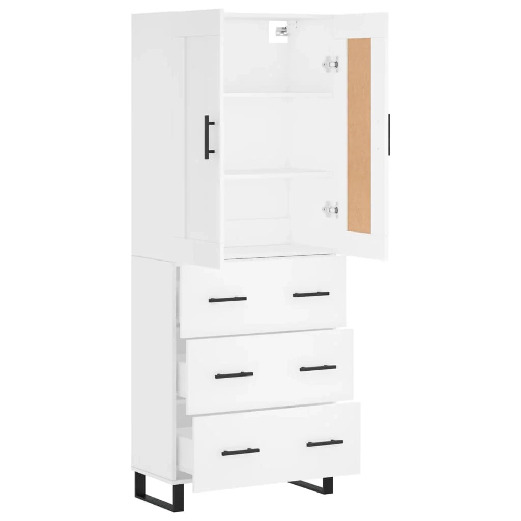 Buffet credenza cassettiera mobiletto mobile contenitore organizer cucina soggiorno salotto alto 69,5 x 34 x 180 cm legno ingegnerizzato bianco 02_0032518