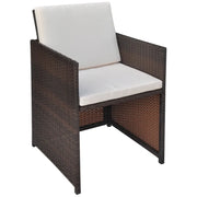 Sedie da Giardino 2 pz | Sedie da Esterno con Cuscini in Polyrattan Marrone