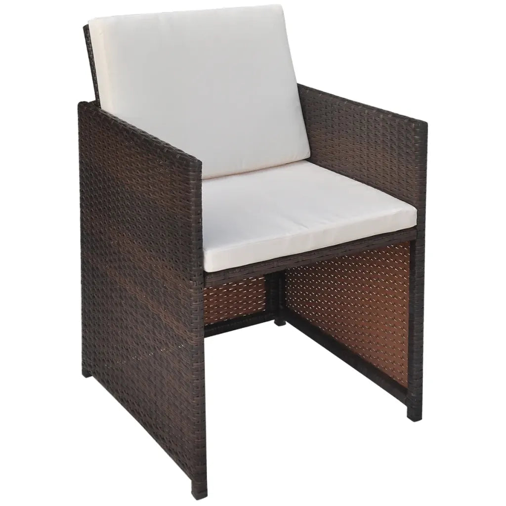 Sedie da Giardino 2 pz | Sedie da Esterno con Cuscini in Polyrattan Marrone