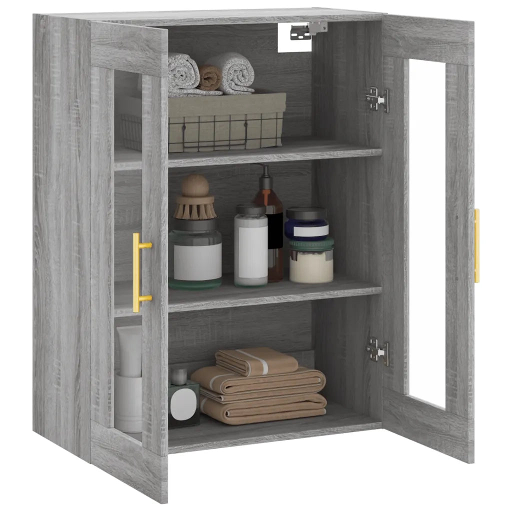 Mobile a Parete Grigio Sonoma 69,5x34x90 cm 828474