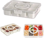 Snackbox con contenitori - snackiera con coperchio - divisione in plastica - piatto snackiera - contenitore di conservazione - organizzatore spezie cucina - compatibile vegan - biscotti frutta e noci