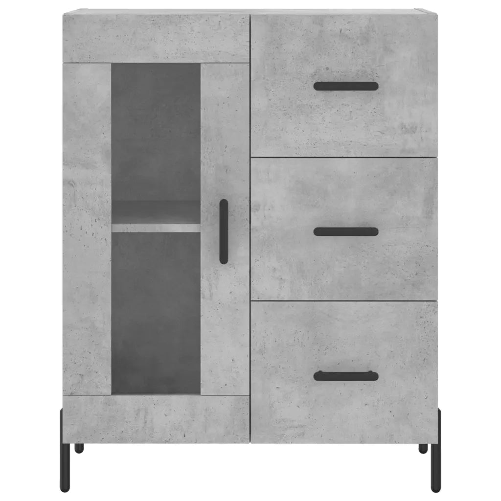 Credenza-Buffet-Armadio da cucina Grigio Cemento 69,5x34x180 cm in Legno Multistrato 643867