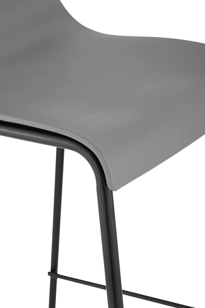 Set di 2 sgabelli da bar Hoover con struttura a 4 piedi in plastica nera 3