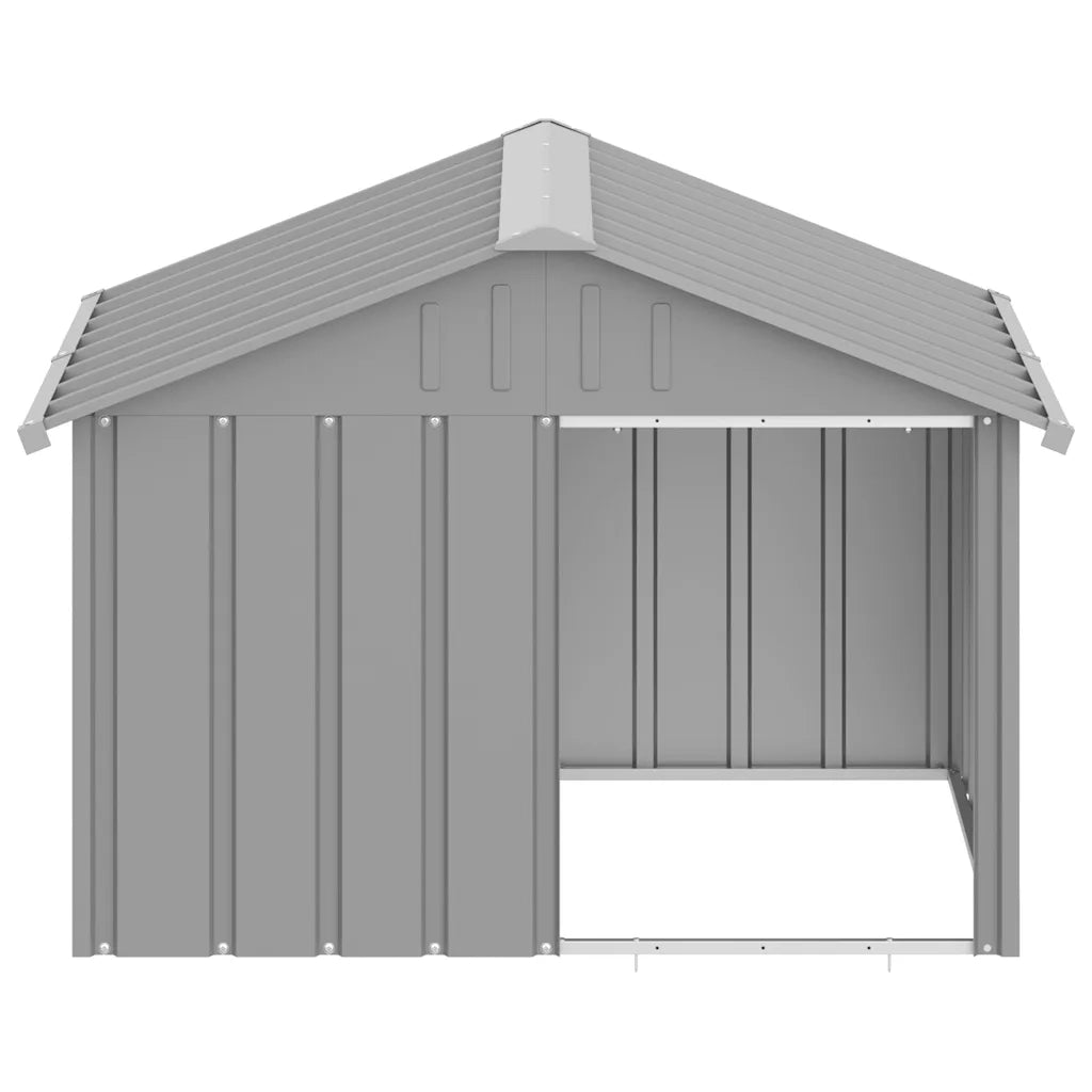 Casetta per Cani grigio 116,5x103x81,5 cm Acciaio Zincato 171542