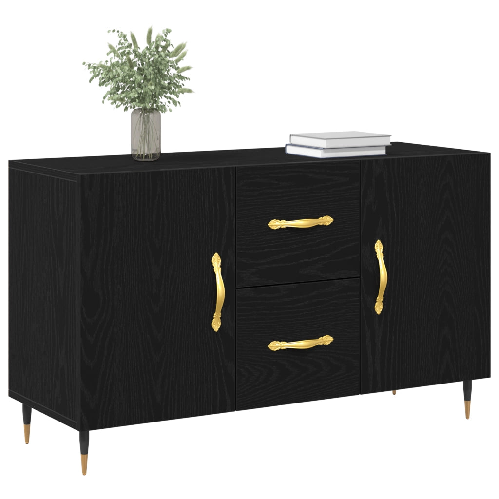 sideboard  Nero Rovere 100x36x60 cm Legno ingegnerizzato