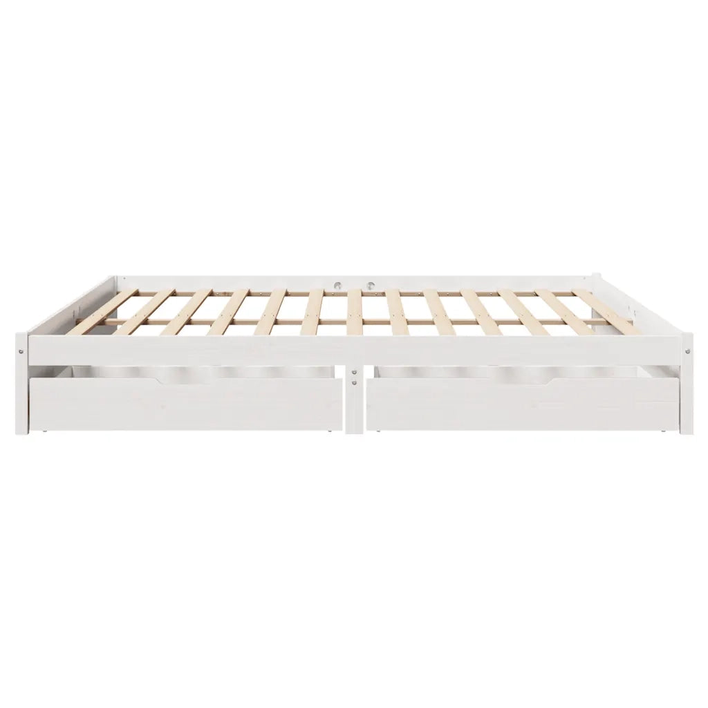 Letto senza Materasso Bianco 180x200 cm Legno Massello di Pino
