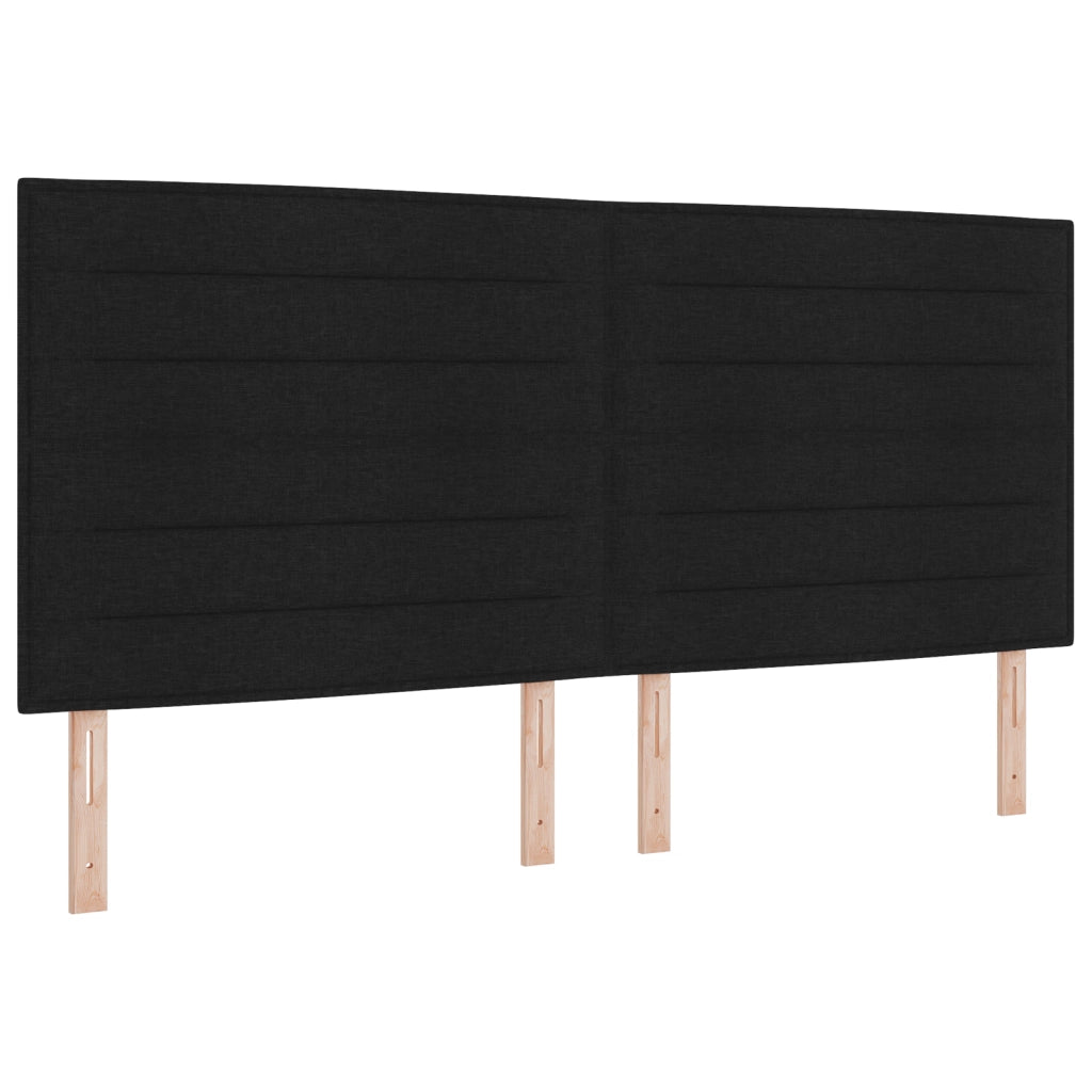 Letto con Box Spring e Materasso Nero 200x200 cm in Tessuto
