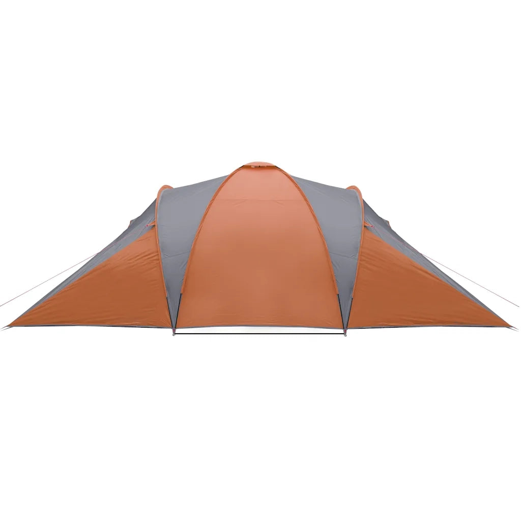 Tenda da Campeggio a Cupola 6 Persone-Tenda per Escursionismo Grigio e Arancione 420692