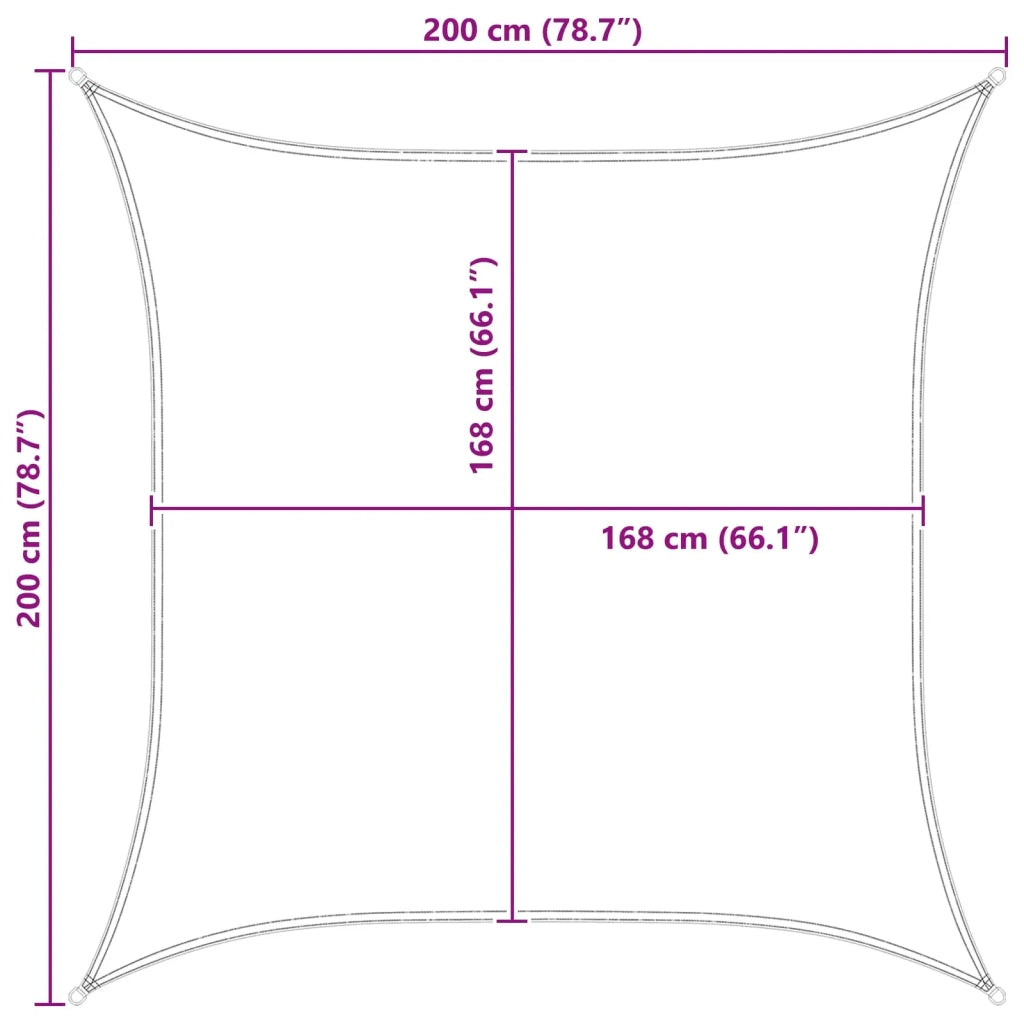 Vela da ombra solare-Telo Ombra-Vela Ombreggiante-Parasole a Vela Grigio chiaro e bianco 2 x 2 m