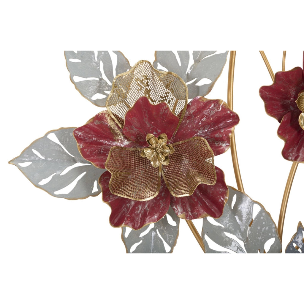 Decorazione in Metallo 3D Fiori 17, Multicolore, Metallo, 68,6x7,6x98,4 cm