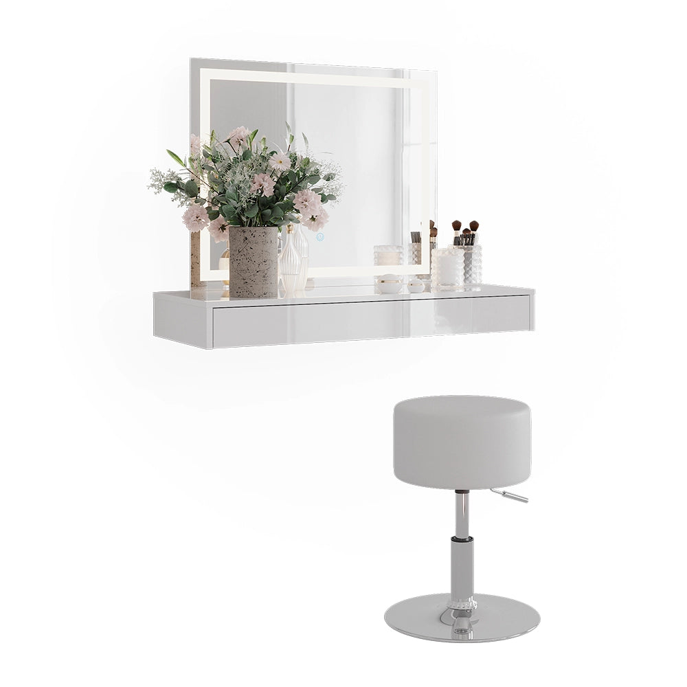 Vicco Tavolo da toeletta Bianco 100 cm 3 parti