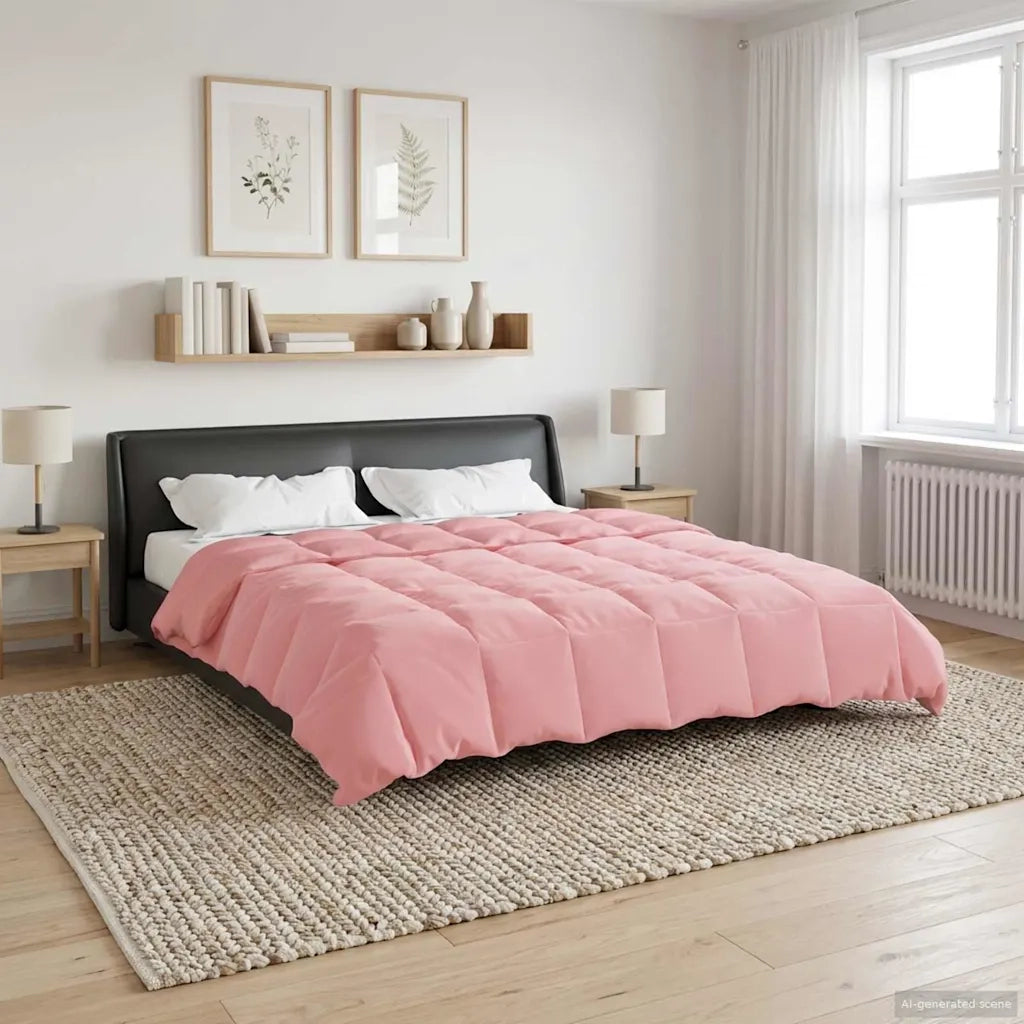 Piumone | Duvet Estivo Trapuntato Rosa 200 x 200 cm Microfibra