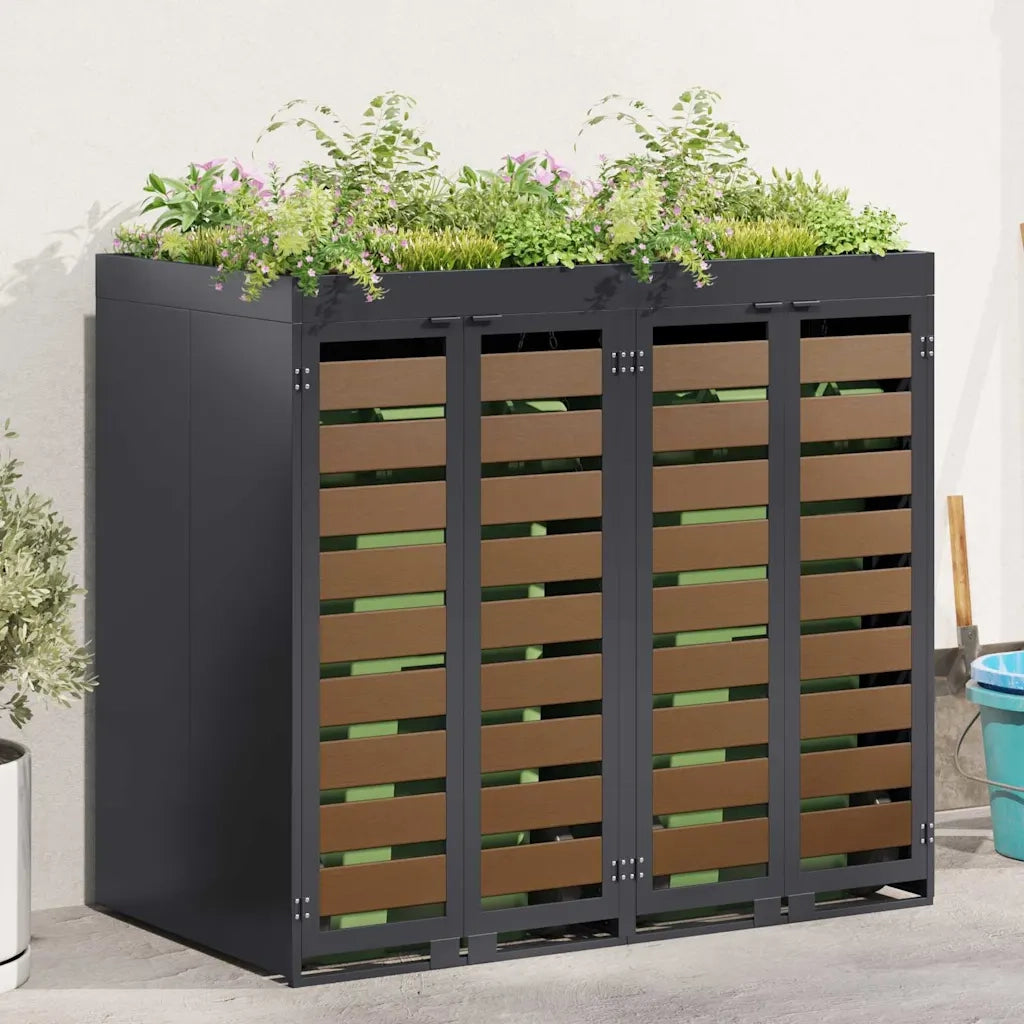 Contenitore per Rifiuti per 3 Bidoni 340 x 77.5 x 115.5 cm