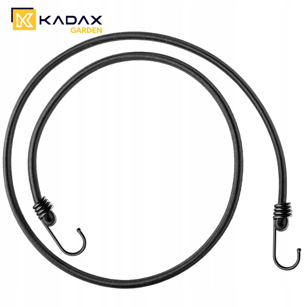 Corda elastica in gomma KADAX con gancio in metallo, 109 cm, per fissare teloni per bagagli.