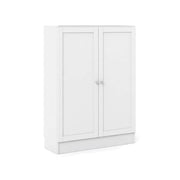 Scarpiera Sanba, Mobile portascarpe, Armadio da ingresso multiuso, Mobiletto per calzature, 79x28 h107 cm, Bianco