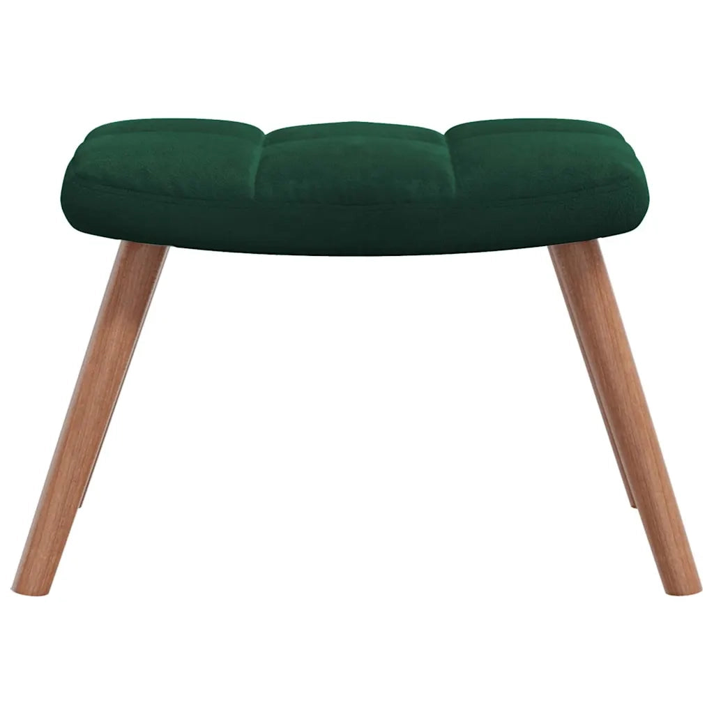 Poltrona a Dondolo con Poggiapiedi Verde Scuro in Velluto 328152