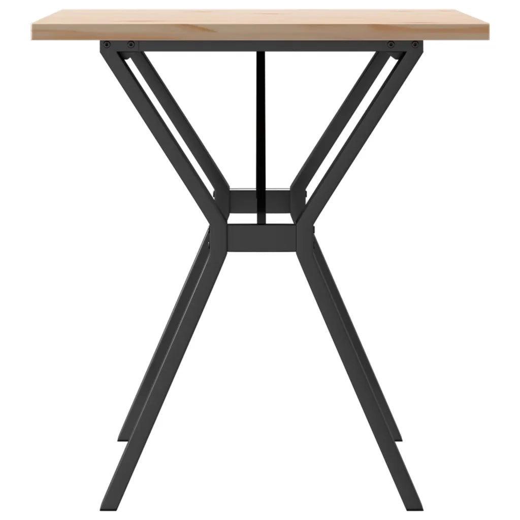 Tavolo da Pranzo Telaio a Y 70x70x75,5 cm Legno Pino e Acciaio