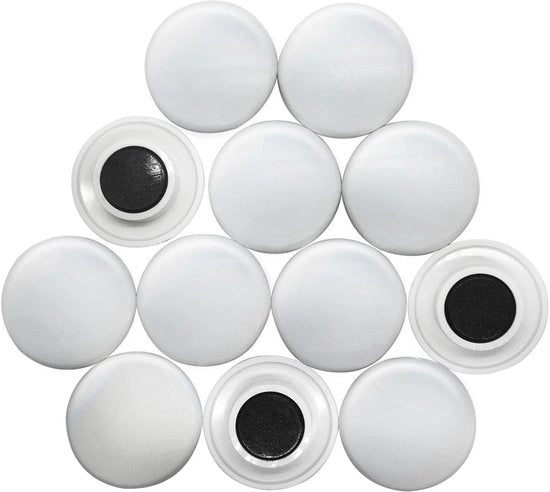Magneetto di grandi dimensioni per comunicazioni e progetti (40 mm di diametro x 8 mm di altezza) (1 confezione da 12), metallo, argento, 25 x 10 x 3 cm