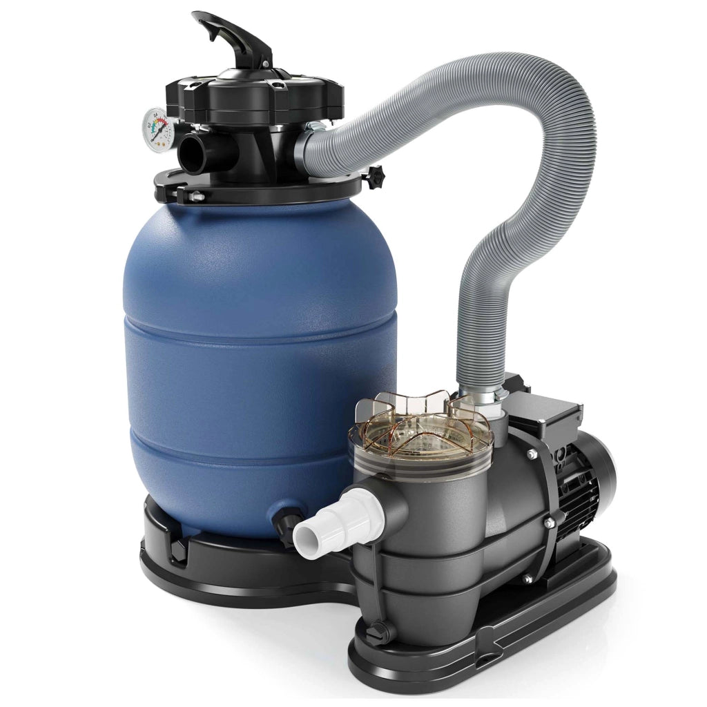 Filtro a sabbia per piscina, pompa autoadescante per piscina 260 W, serbatoio per 21 kg di sabbia, per piscine fino a 20 m³