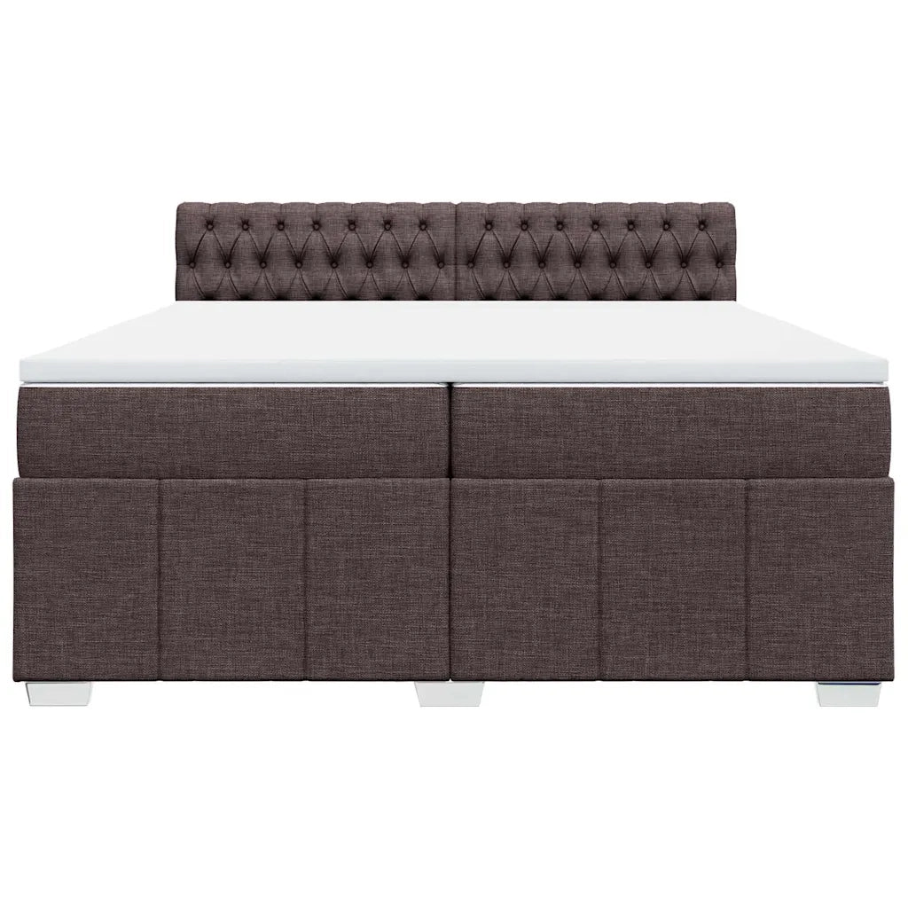 Giroletto a Molle con Materasso Marrone Scuro 200x200cm Tessuto 3289485