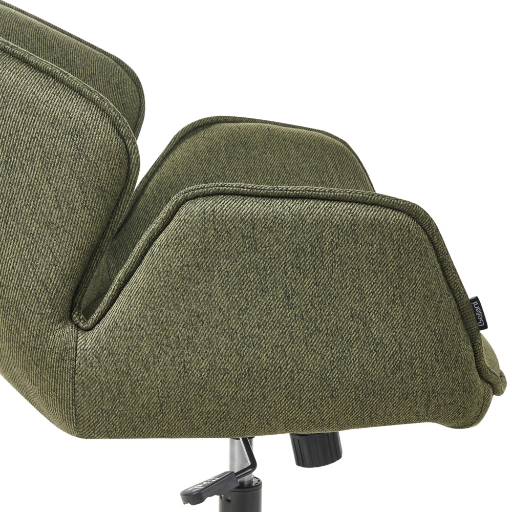 Sedia da ufficio in tessuto verde con struttura in metallo con funzione girevole e altezza regolabile Mobili da ufficio