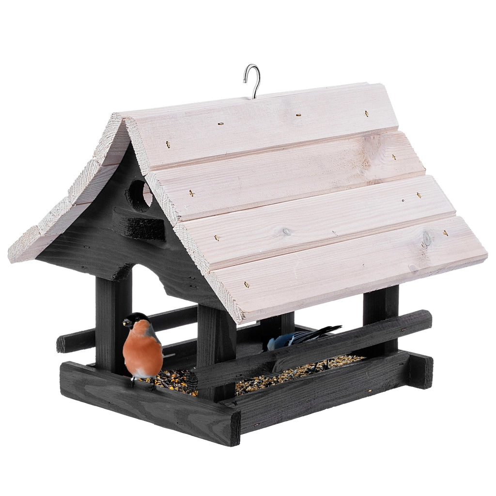 KADAX Grande mangiatoia per uccelli in legno da appendere, decorazione da giardino.