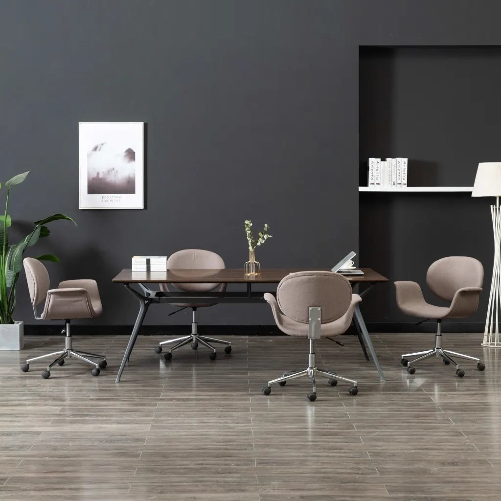 Sedie da Pranzo Girevoli 4 pz Grigio Talpa in Tessuto cod mxl 17655