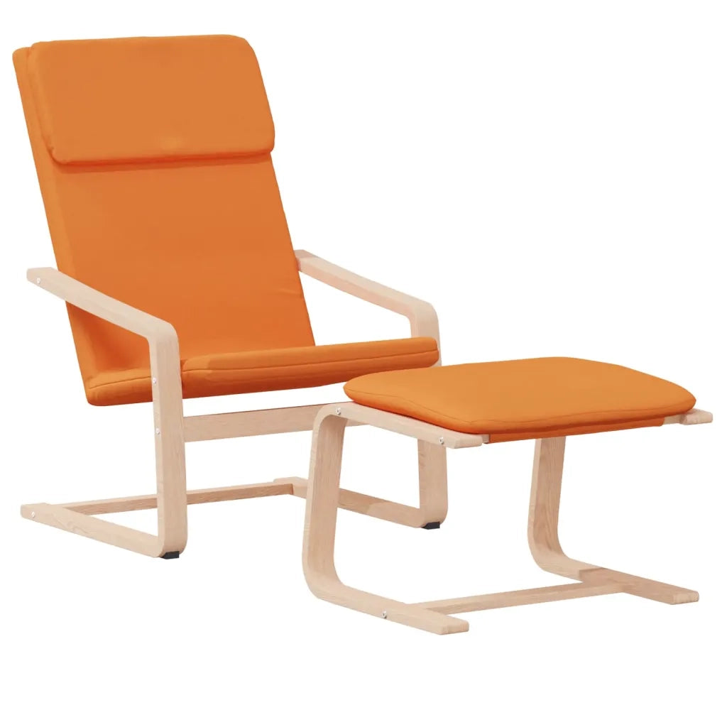Sedia Relax con Poggiapiedi Giallo Scuro in Tessuto 3154420